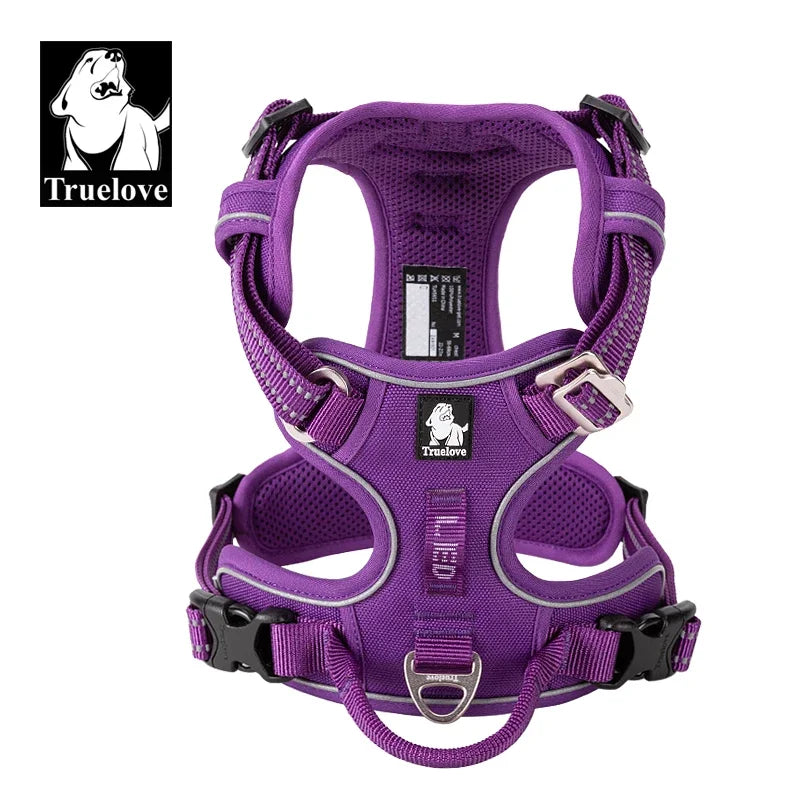 TRUELOVE Reflective Nylon Dog Harness No Pull Adjustable