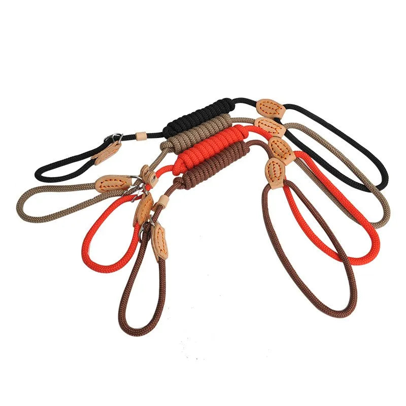 Dog Leash Slip Rope Lead Heavy Duty Braided Adjustable Loop
