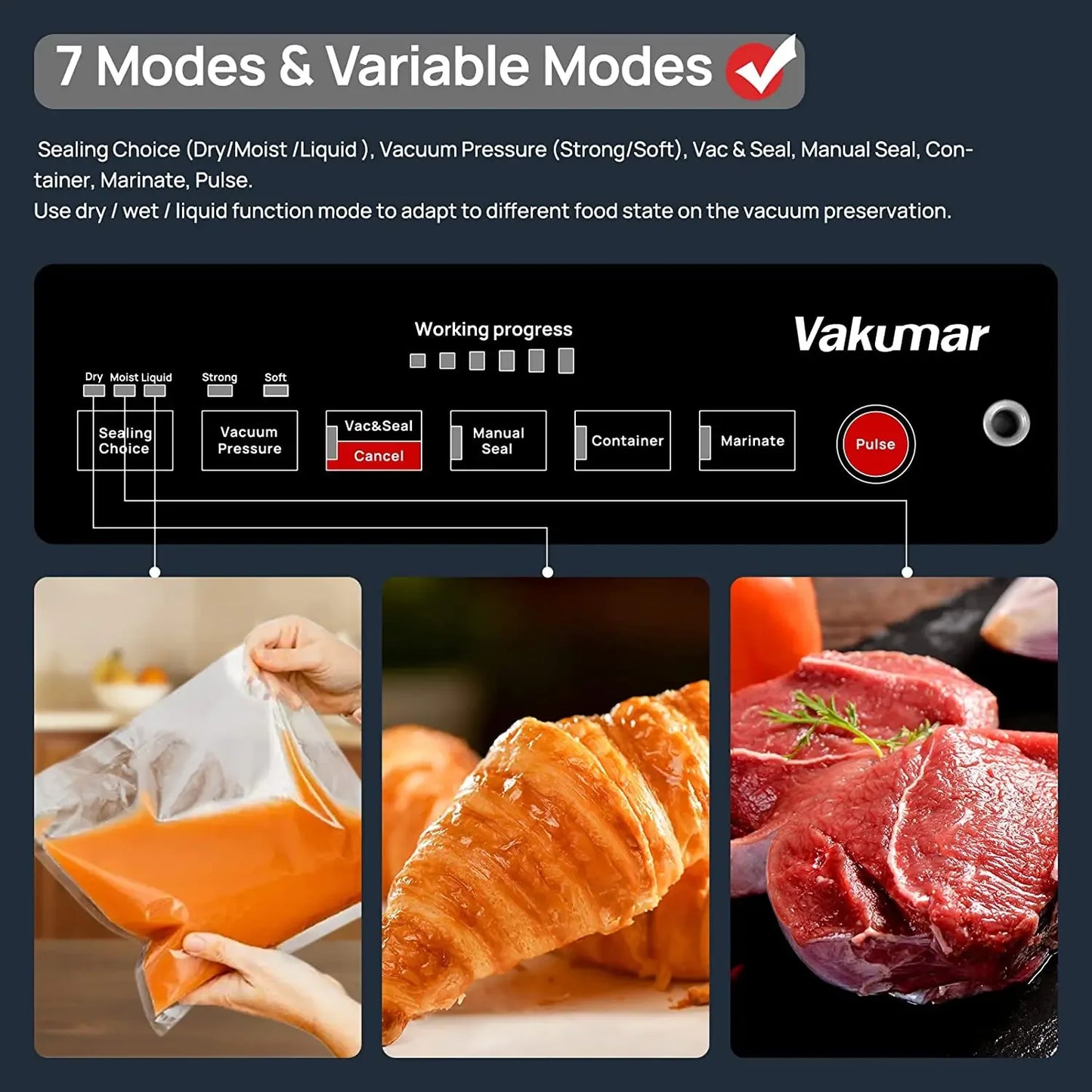 Vakumar VH5186 Vacuum Sealer Machine With 2 Rolls Included