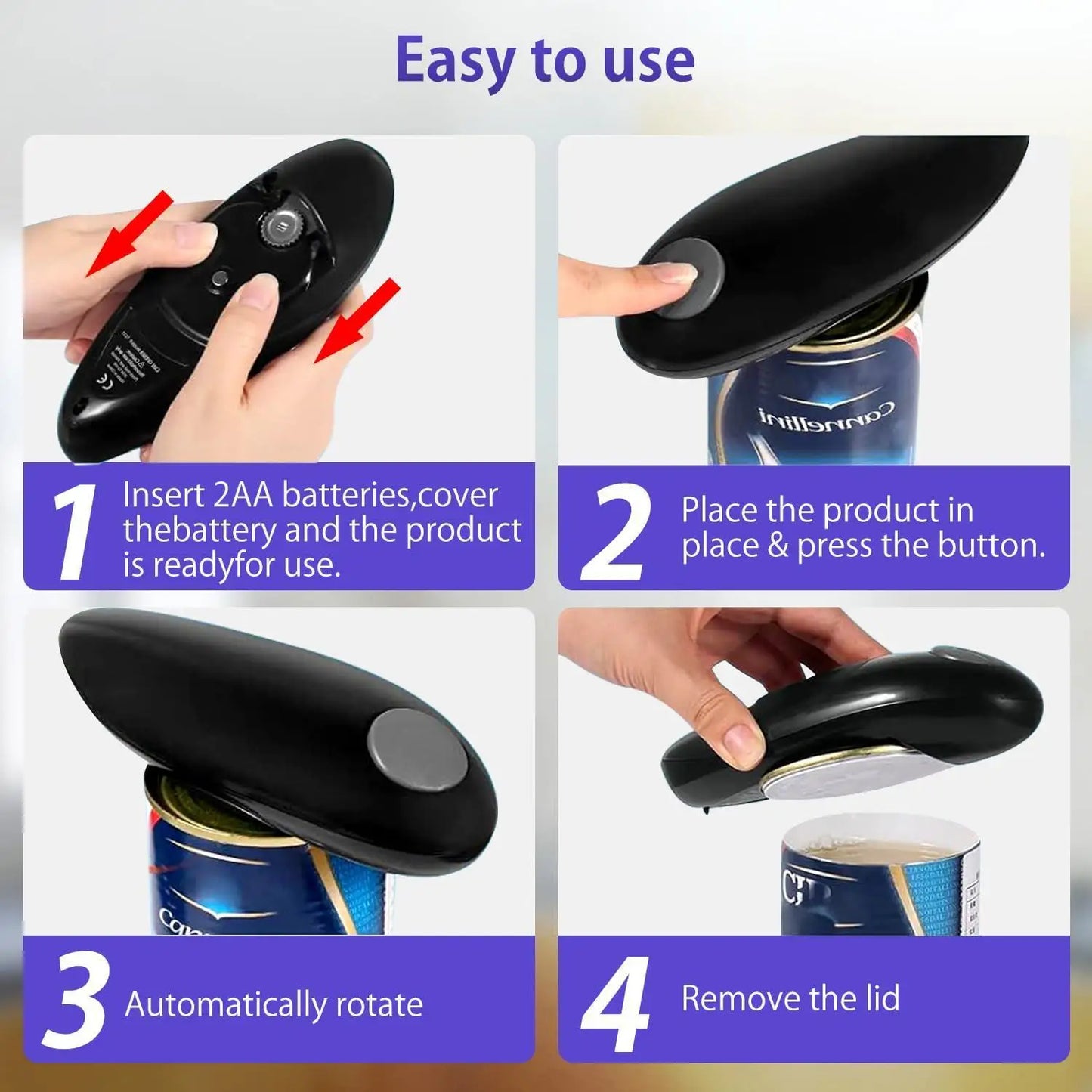 Electric Can Opener Cordless Battery Powered For Disabled Hands