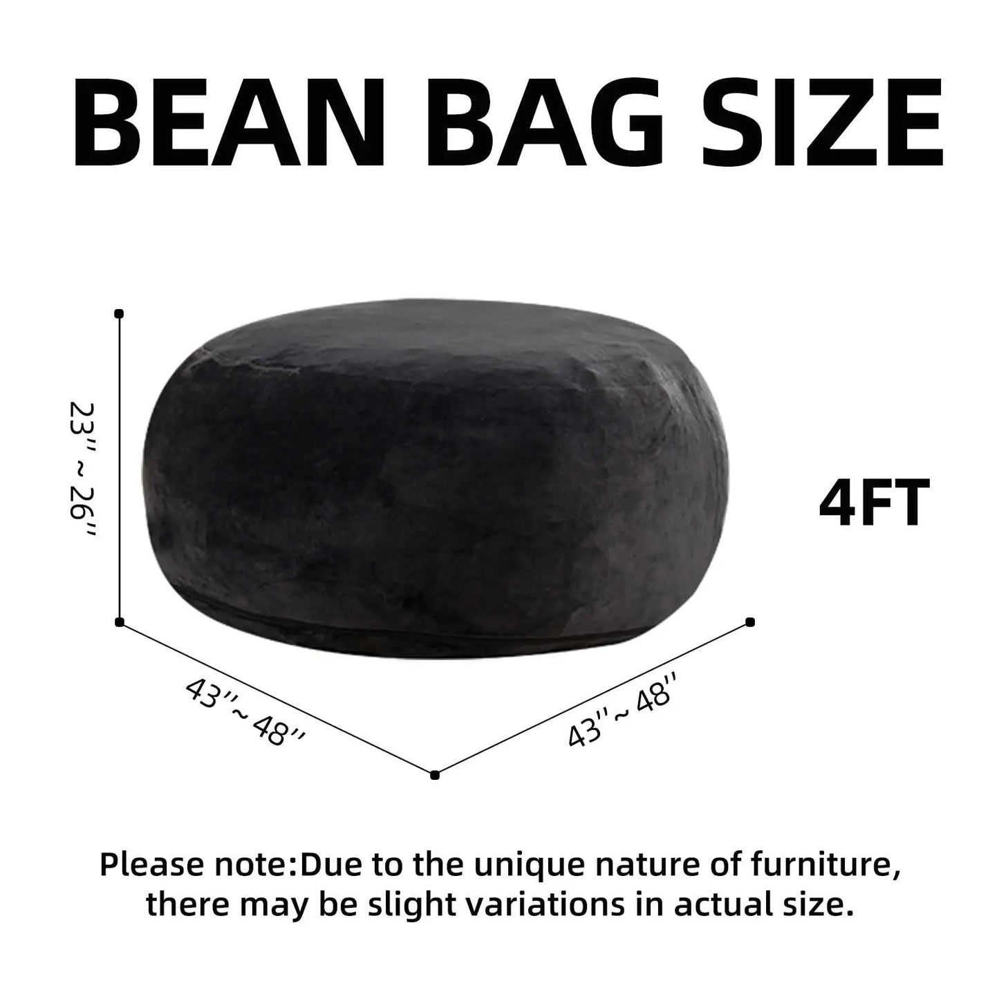 Memory Foam Bean Bag Chair With Washable Flannel Cover