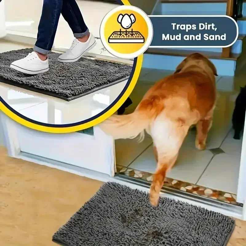 Dog Doormat Muddy Paws Absorbent Non Slip Washable Mat Microfiber