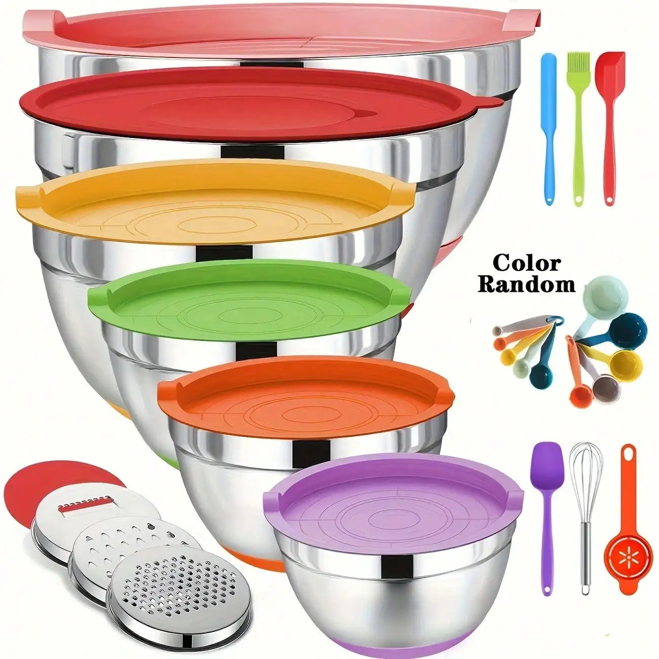 Stainless Steel Mixing Bowls Set With Lids 26 Pieces