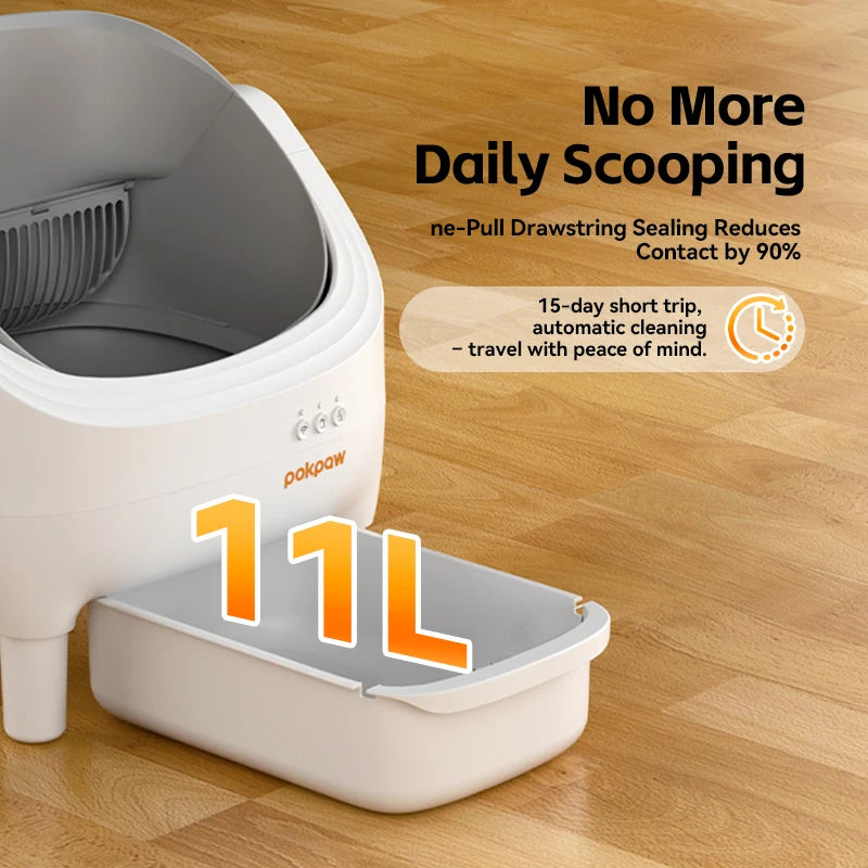 Pokpaw Automatic Self Cleaning Litter Box For Cats
