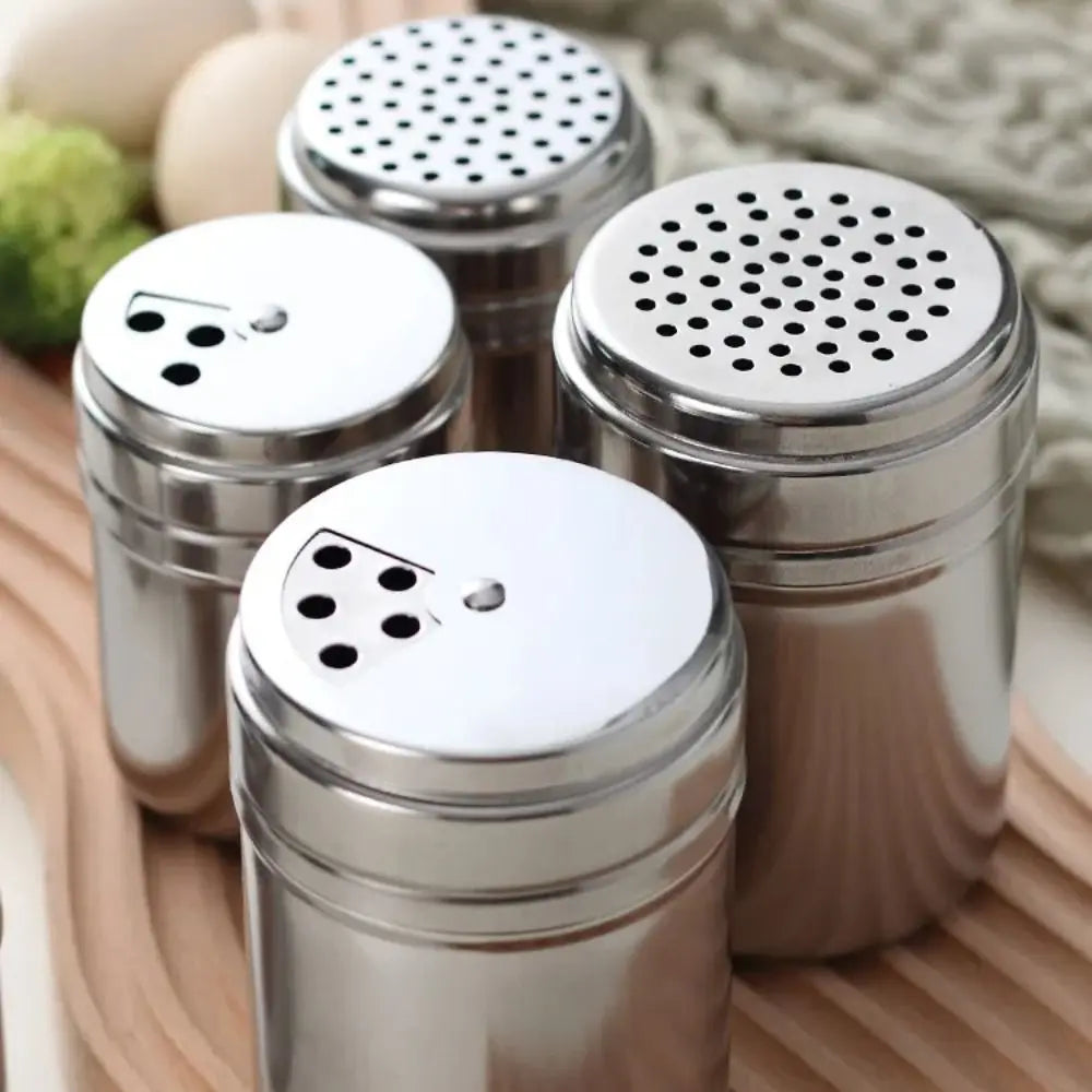 Stainless Steel Seasoning Jar With Rotating Lid Spice Shaker