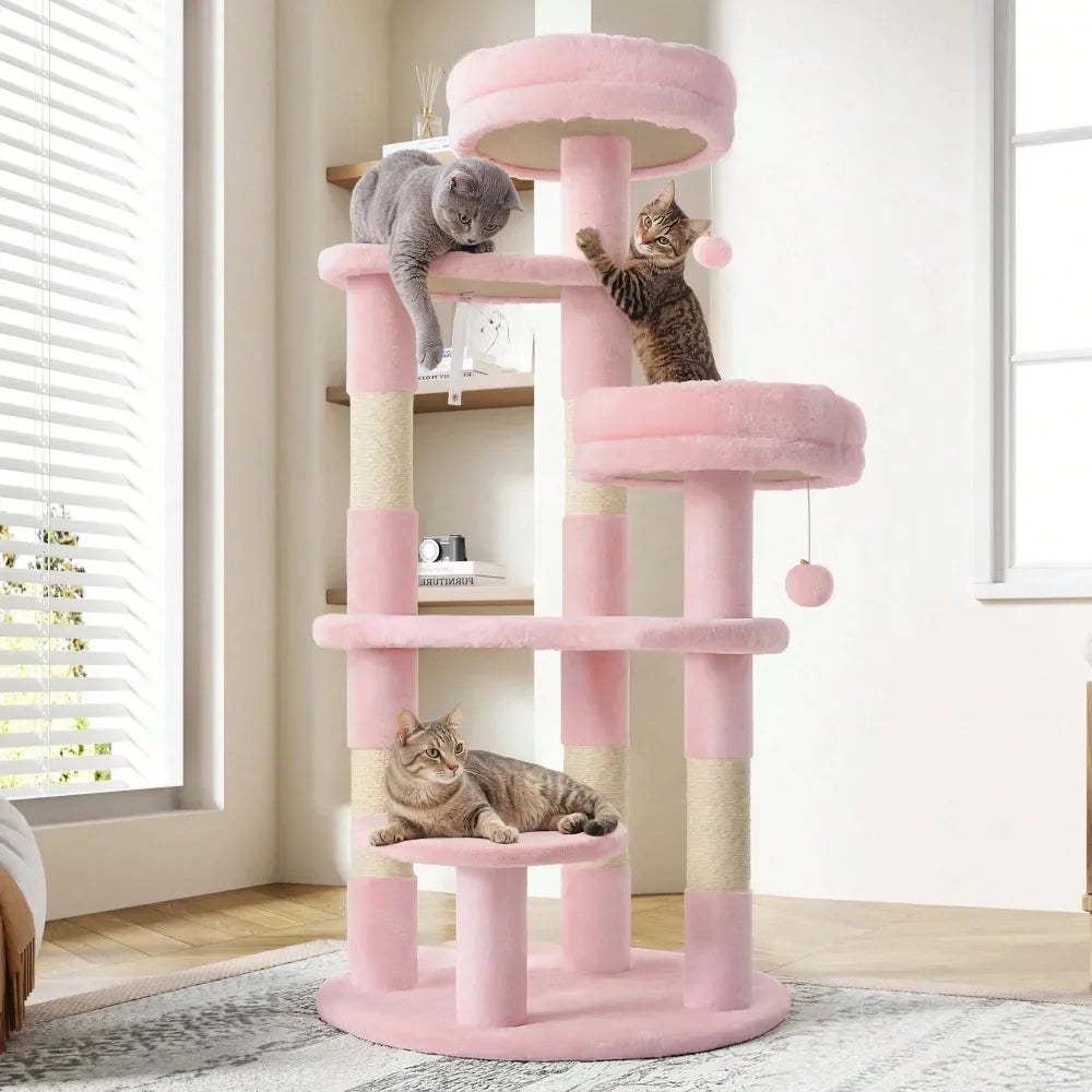 XMSJ Cat Tree With Plush Perches And Sisal Posts Tower
