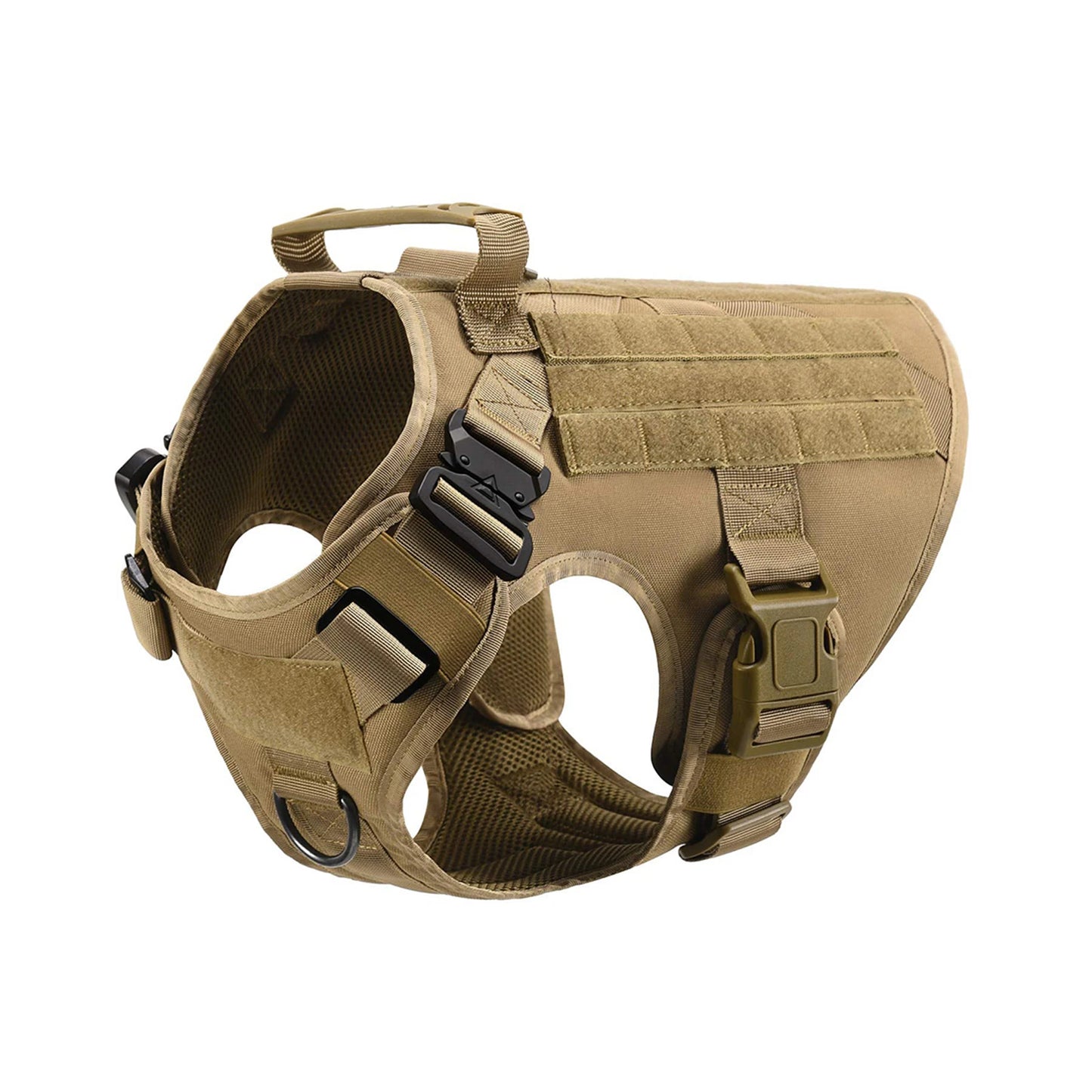 Tactical Dog Harness With Molle Pouches Nylon Padded Breakaway Design