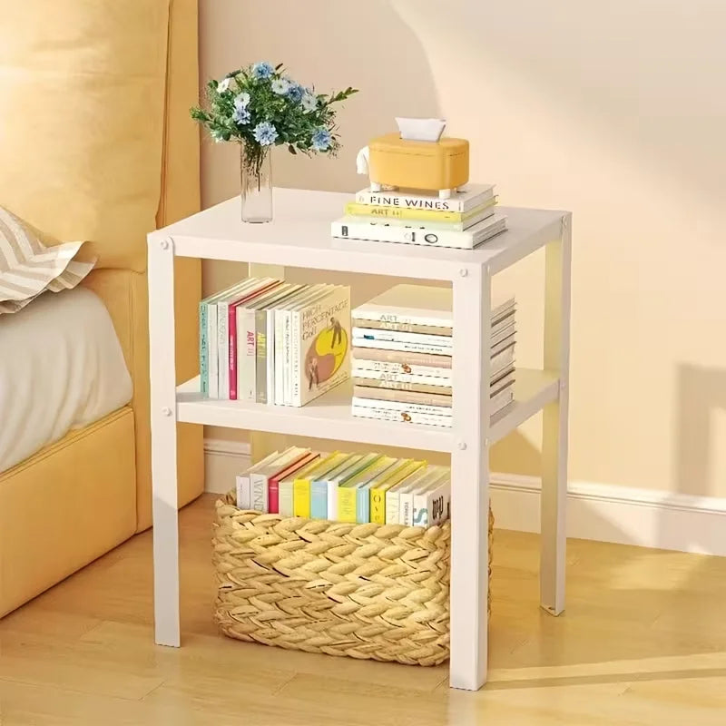 Industrial Metal Floor Storage Rack Nightstand Shelving Unit