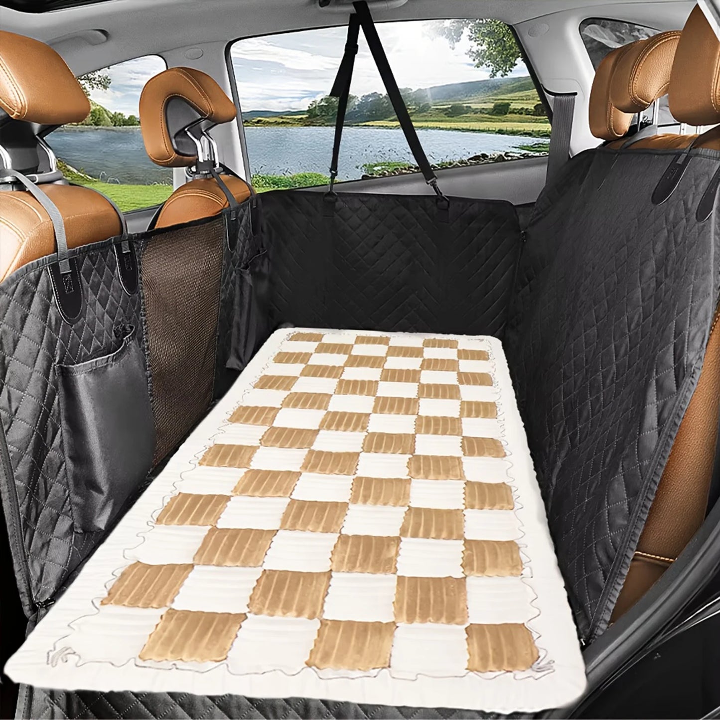 PETRAVEL Dog Bed Mat Car Seat Cover Anti Slip Washable Cushion