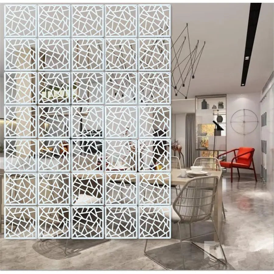 Hanging Room Divider,12 Pieces WoodPlastic DIY Panel Screens Partition Wall Dividers Room Decoration with All Accessories 11.4x1