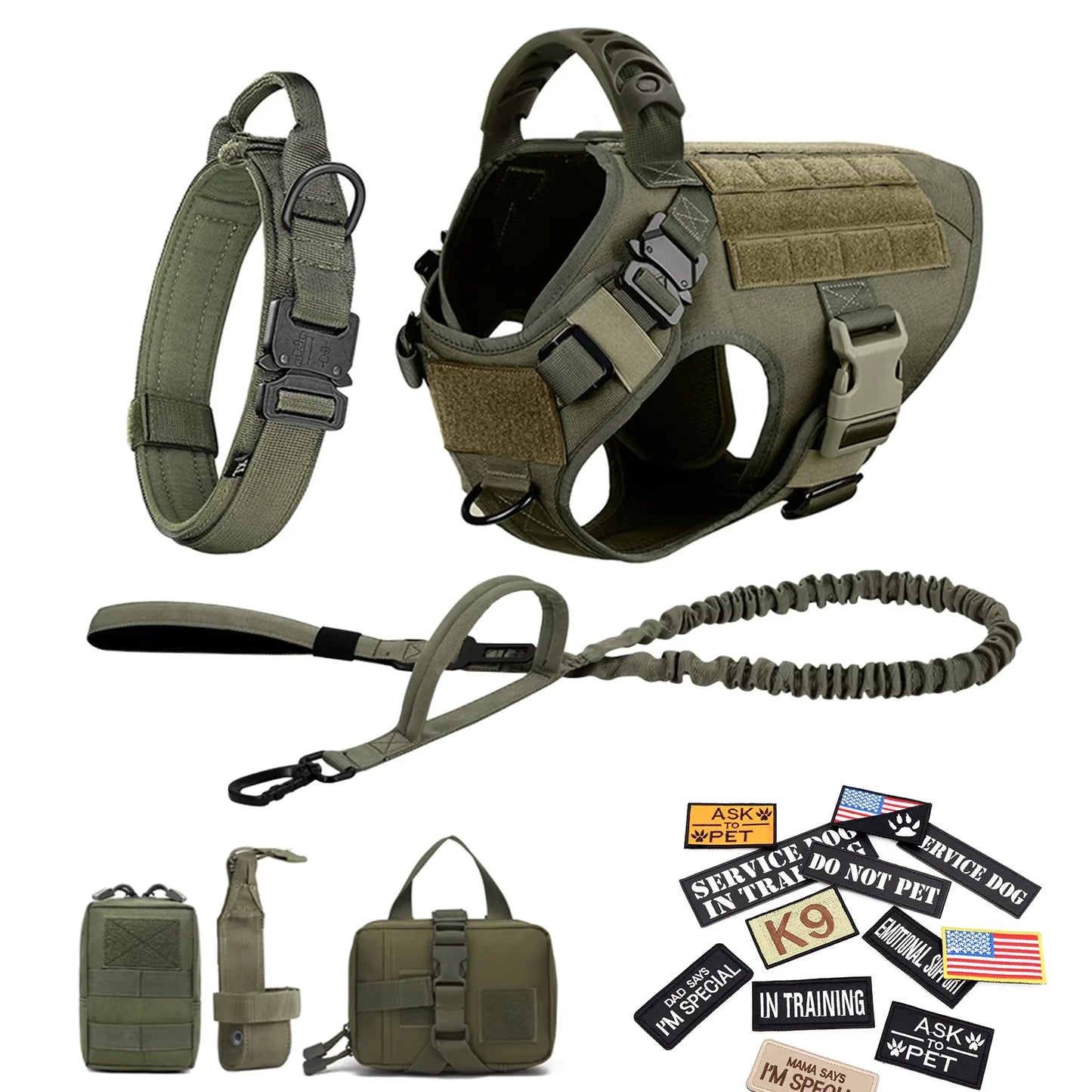 Military Style Large Dog Harness Vest For Malinois Training