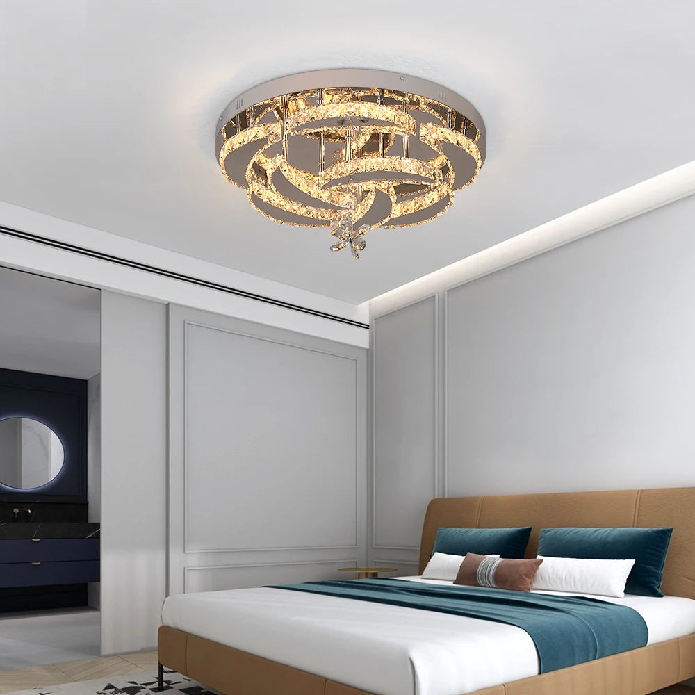 GreeLustr Crystal LED Ceiling Pendant Chandelier Living Room