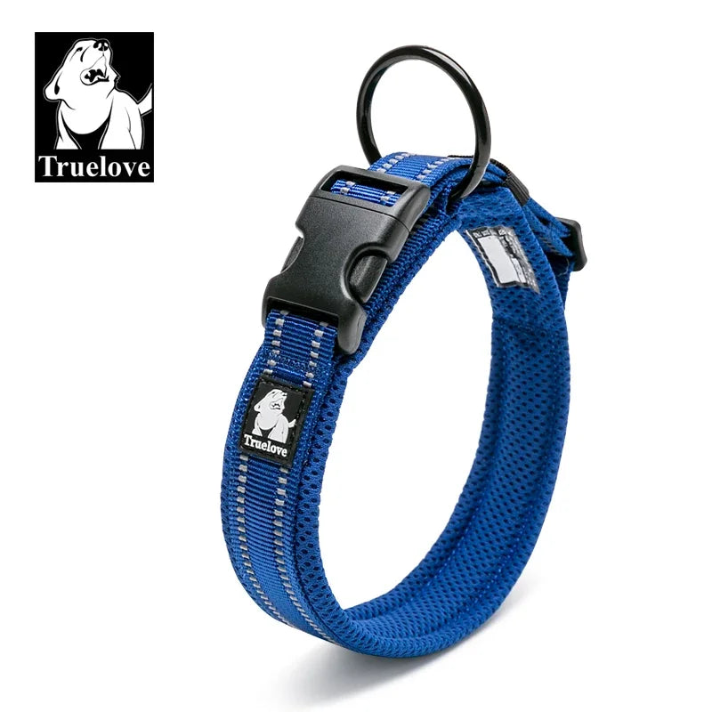 TrueLove Nylon Adjustable Dog Collar Padded Reflective Heavy Duty Training