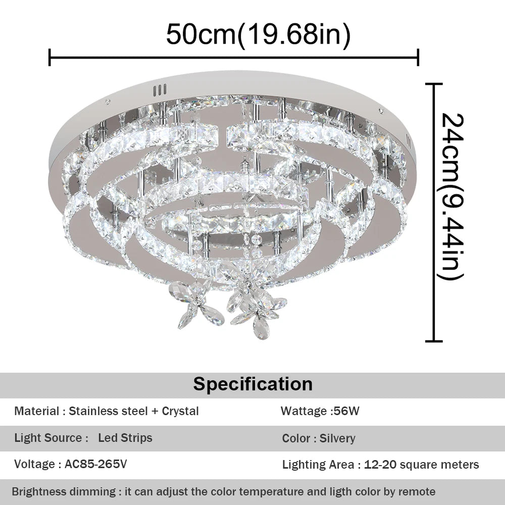 GreeLustr Crystal LED Ceiling Pendant Chandelier Living Room