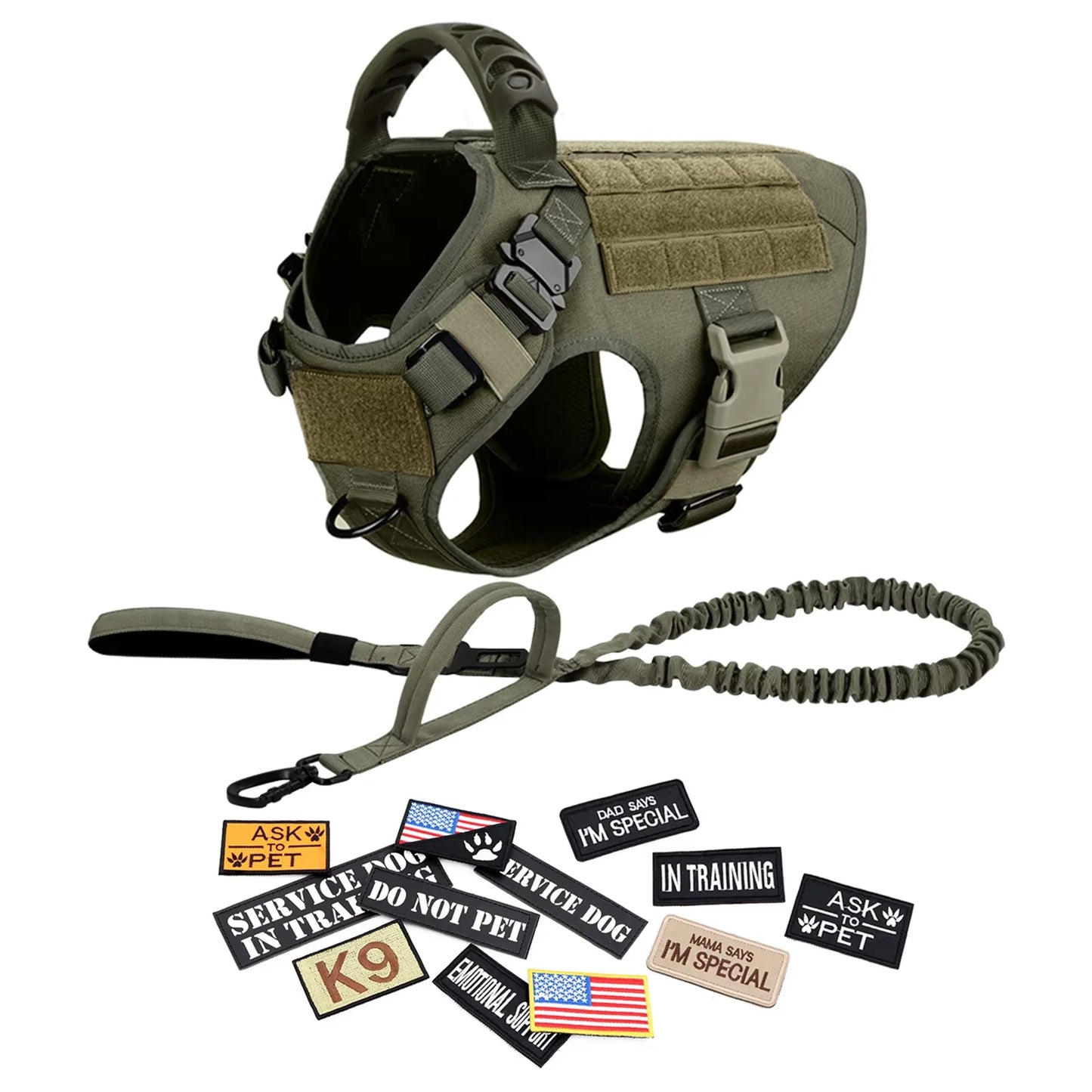 Military Style Large Dog Harness Vest For Malinois Training