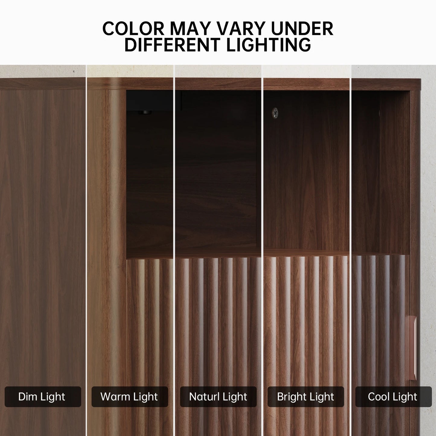 TinyNest Nightstand With Charging Station And Fluted Wood Storage