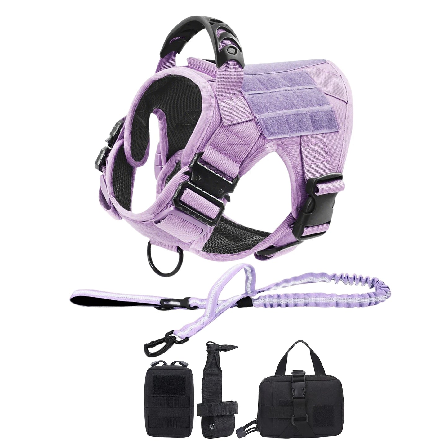 Military Camouflage Dog Harness Adjustable Tactical Training Vest Leash