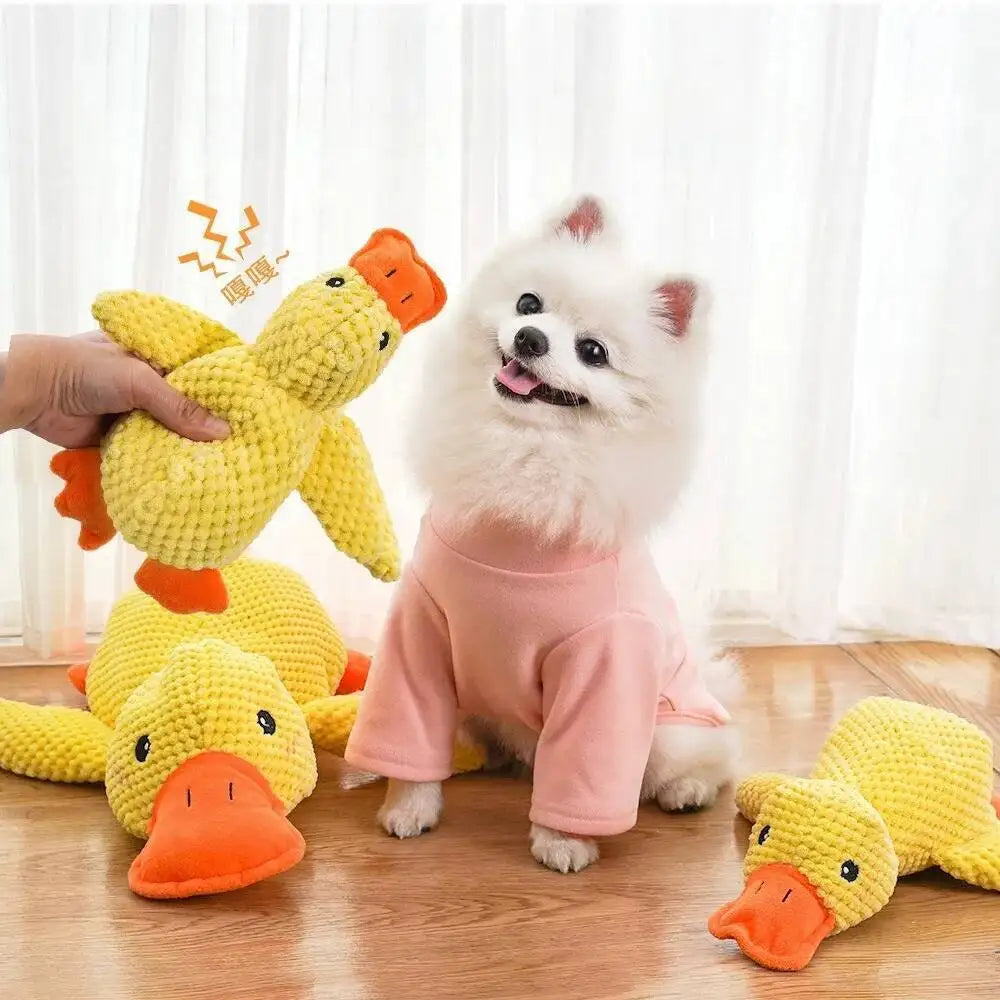 Squeaky Plush Duck Dog Toy Chew Bite Resistant