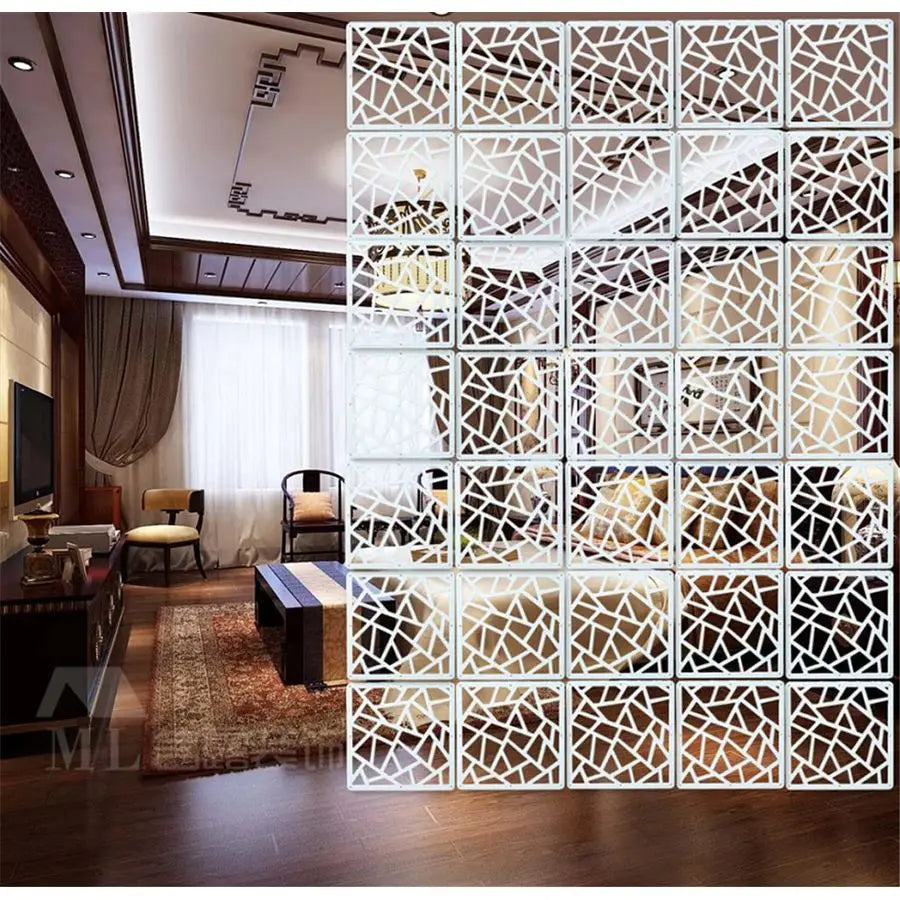 Hanging Room Divider,12 Pieces WoodPlastic DIY Panel Screens Partition Wall Dividers Room Decoration with All Accessories 11.4x1