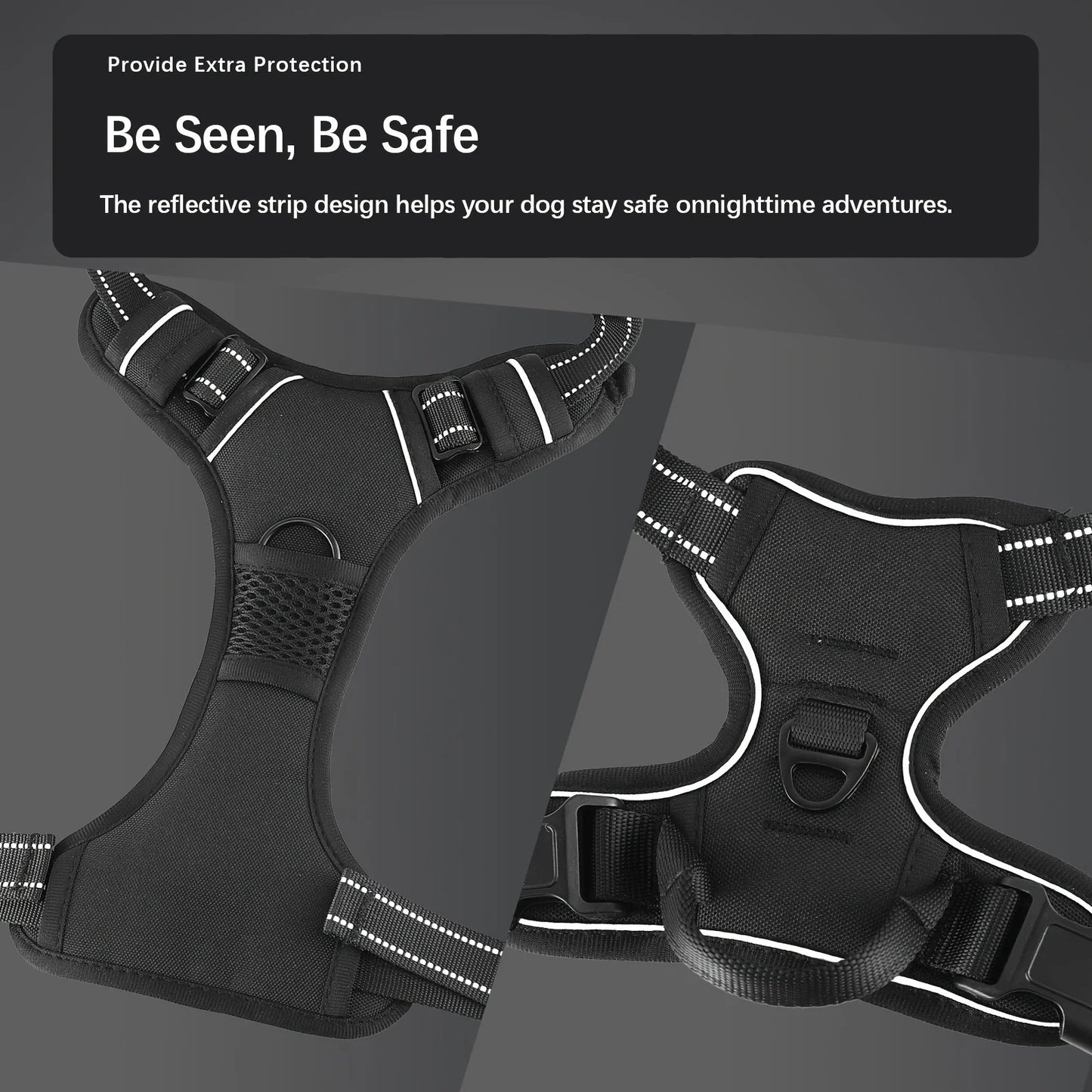 2-Piece Escape-Proof Dog Harness and Leash Set with Waste Bag Dispenser