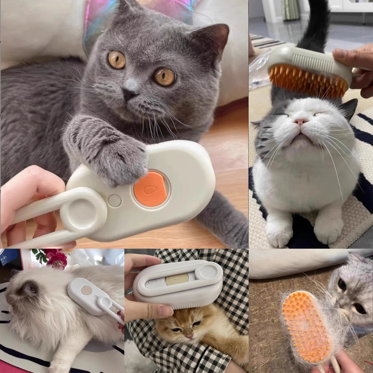 3 In 1 Electric Cat HairBrush For Premium PetGrooming