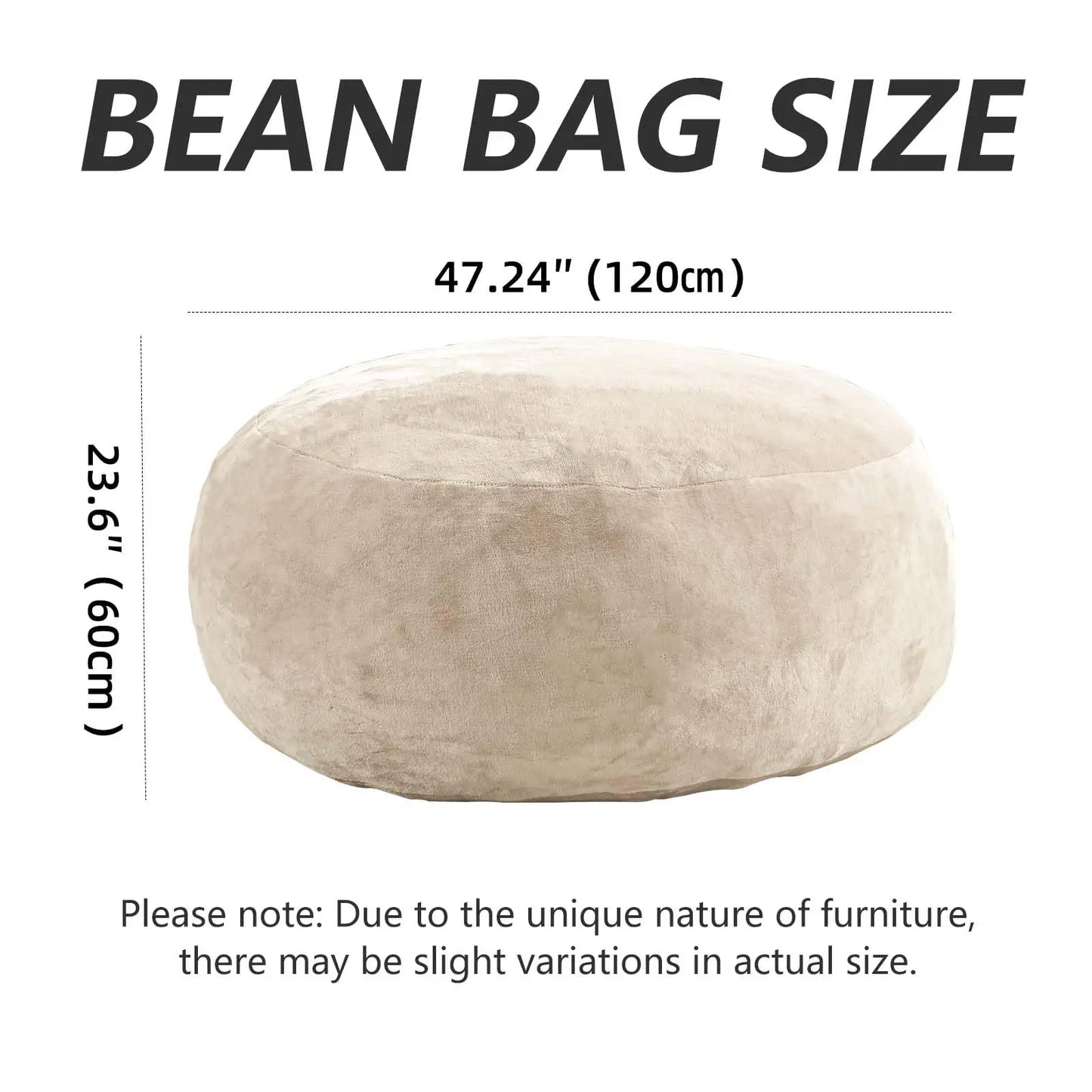 Memory Foam Bean Bag Chair With Washable Flannel Cover
