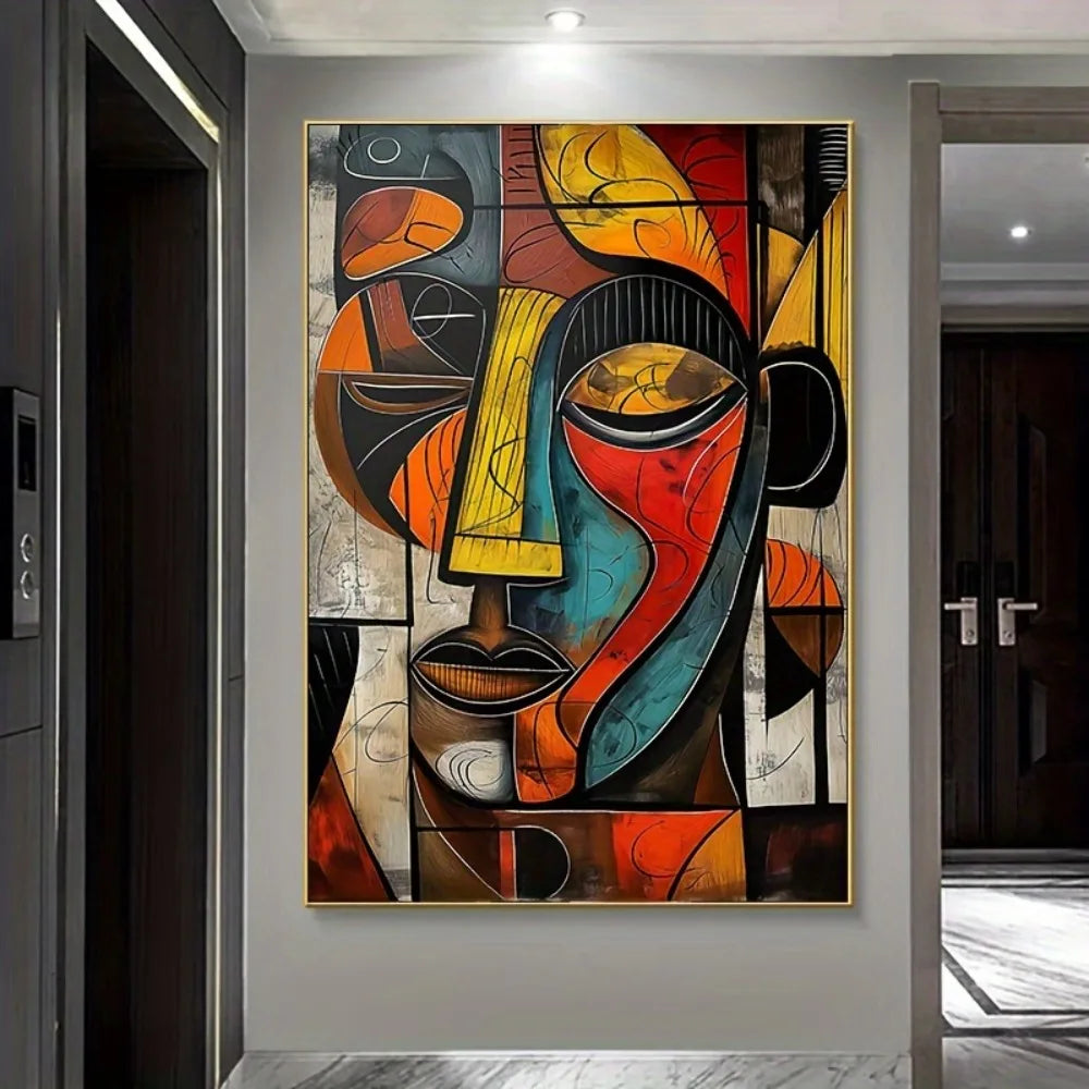 1 abstract African art canvas print, frameless wall art, modern decorative painting, suitable for living room and bedroom