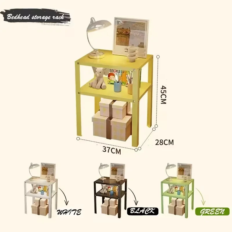 Industrial Metal Floor Storage Rack Nightstand Shelving Unit