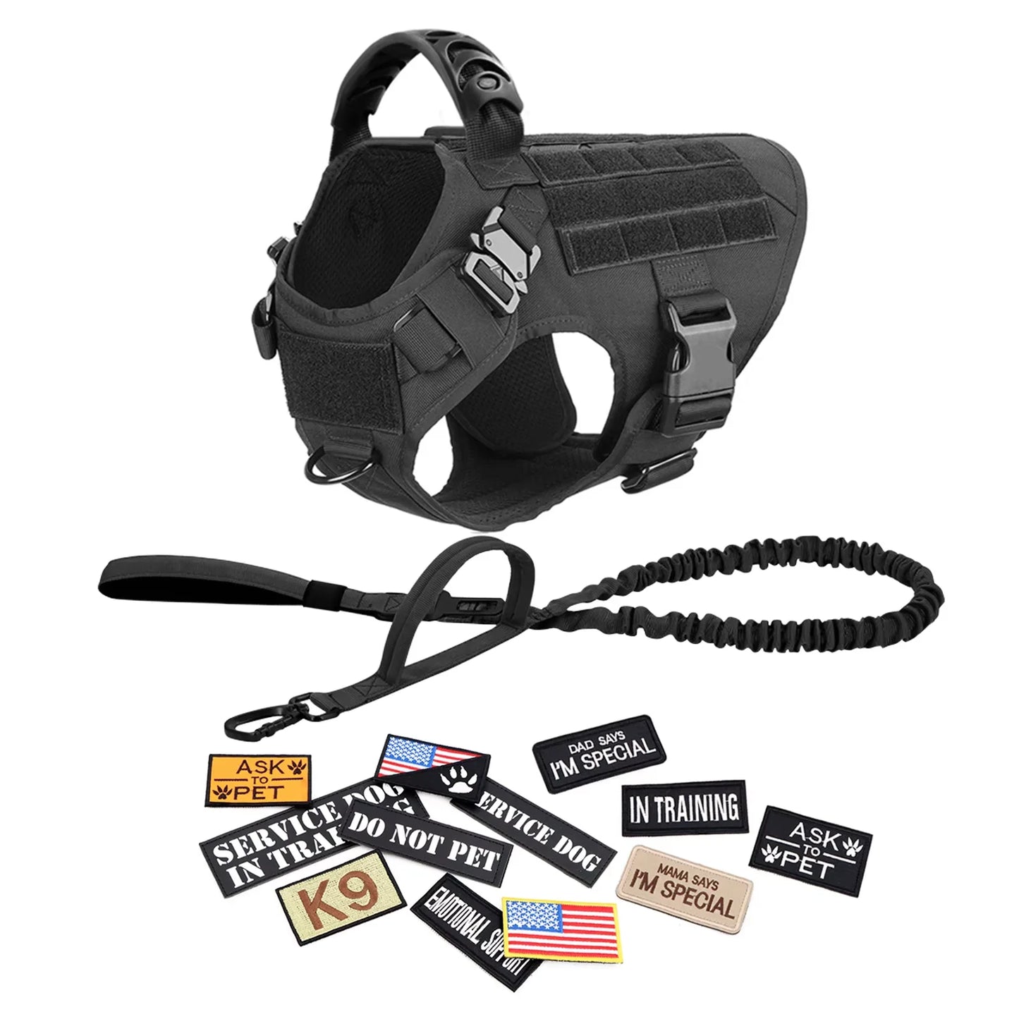 Military Style Large Dog Harness Vest For Malinois Training