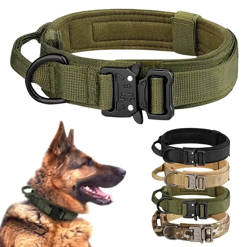 Outdoor Tactical Nylon Dog Collar With Metal Buckle