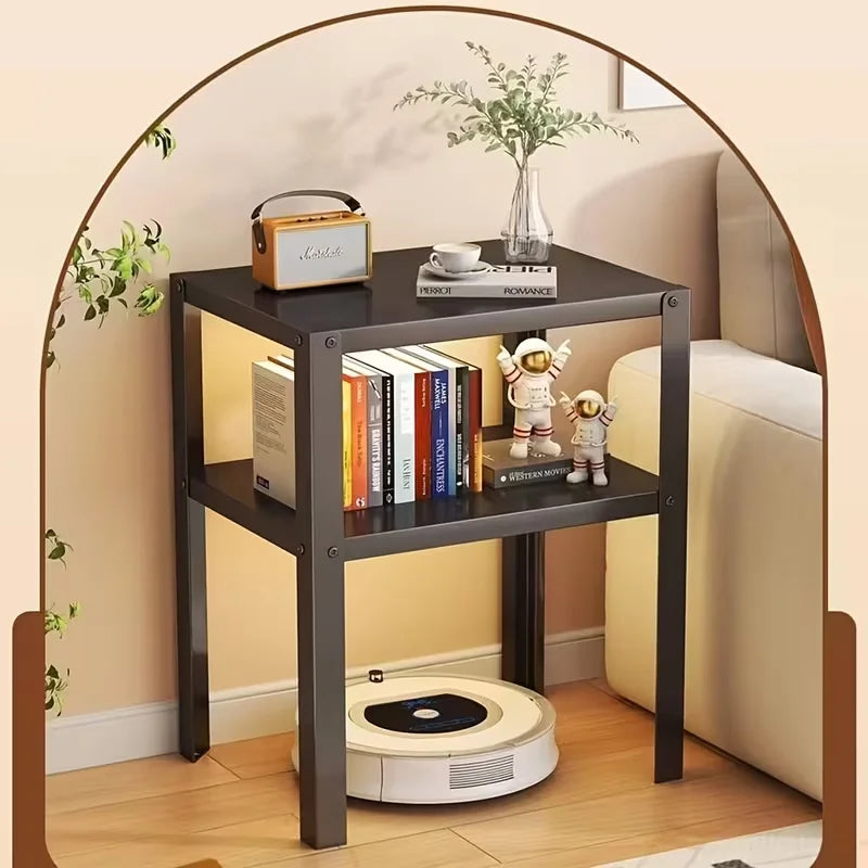 Industrial Metal Floor Storage Rack Nightstand Shelving Unit
