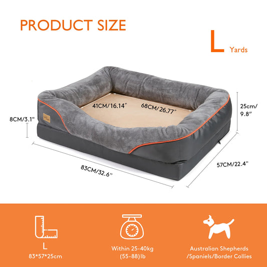 BINGOPAW Dog Bed With Removable Washable Cover Anti Allergy