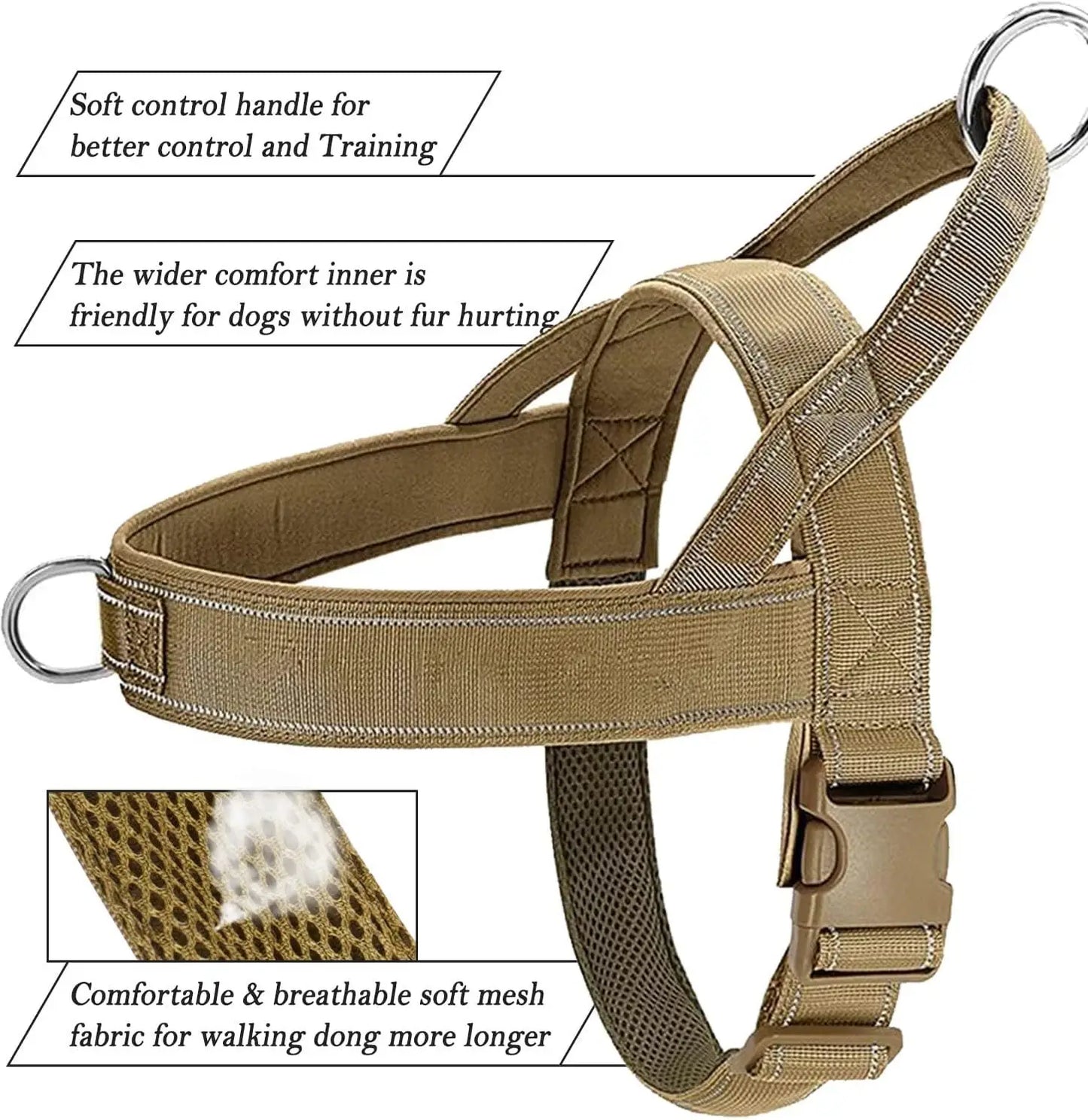 Explosion Proof Tactical Dog Harness Vest For Traction