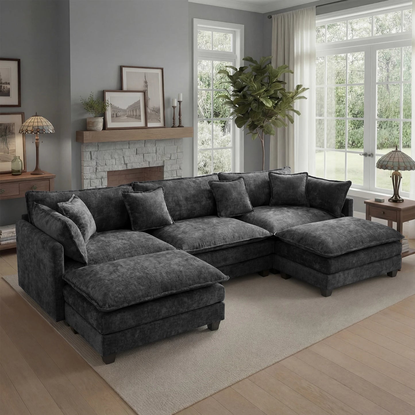 Redlife Modular Sectional Sofa With Ottoman Metal Frame